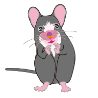 2020子年のネズミのイラスト年賀状素材